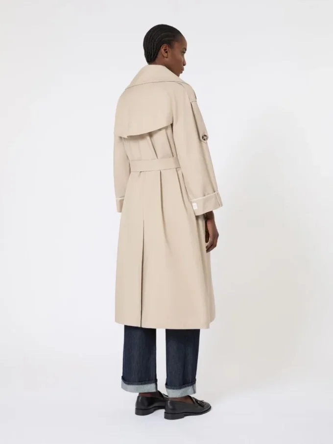 Överdimensionerad vattenavvisande trenchcoat i twill, sand Överdimensionerad vattenavvisande trenchcoat i twill, sand