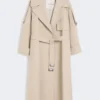 Överdimensionerad vattenavvisande trenchcoat i twill, sand Överdimensionerad vattenavvisande trenchcoat i twill, sand