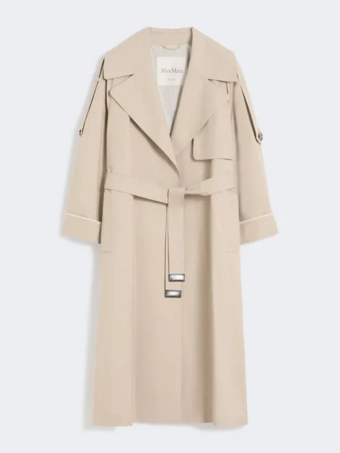 Överdimensionerad vattenavvisande trenchcoat i twill, sand Överdimensionerad vattenavvisande trenchcoat i twill, sand