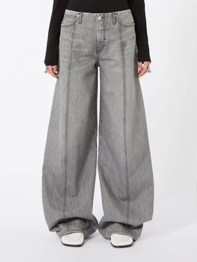 Överdimensionerade svarta jeansbyxor, svarta Överdimensionerade svarta jeansbyxor, svarta
