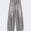 Överdimensionerade svarta jeansbyxor, svarta Överdimensionerade svarta jeansbyxor, svarta