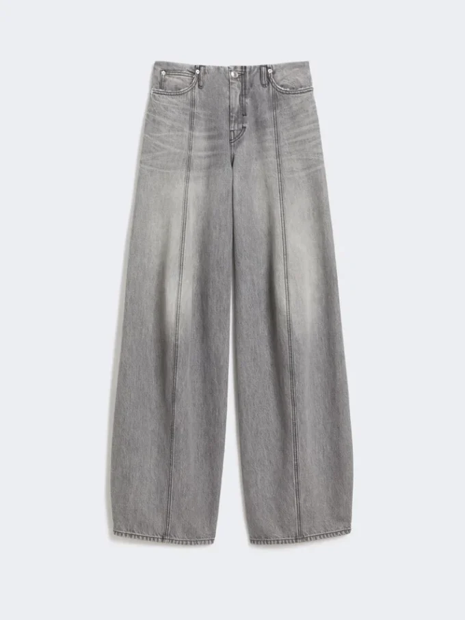 Överdimensionerade svarta jeansbyxor, svarta Överdimensionerade svarta jeansbyxor, svarta