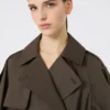 Vid, vattenavvisande trenchcoat i twill, grön Vid, vattenavvisande trenchcoat i twill, grön