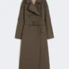 Vid, vattenavvisande trenchcoat i twill, grön Vid, vattenavvisande trenchcoat i twill, grön