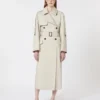 Vid, vattenavvisande trenchcoat i twill, naturfärgad Vid, vattenavvisande trenchcoat i twill, naturfärgad