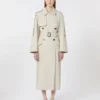 Vid, vattenavvisande trenchcoat i twill, naturfärgad Vid, vattenavvisande trenchcoat i twill, naturfärgad