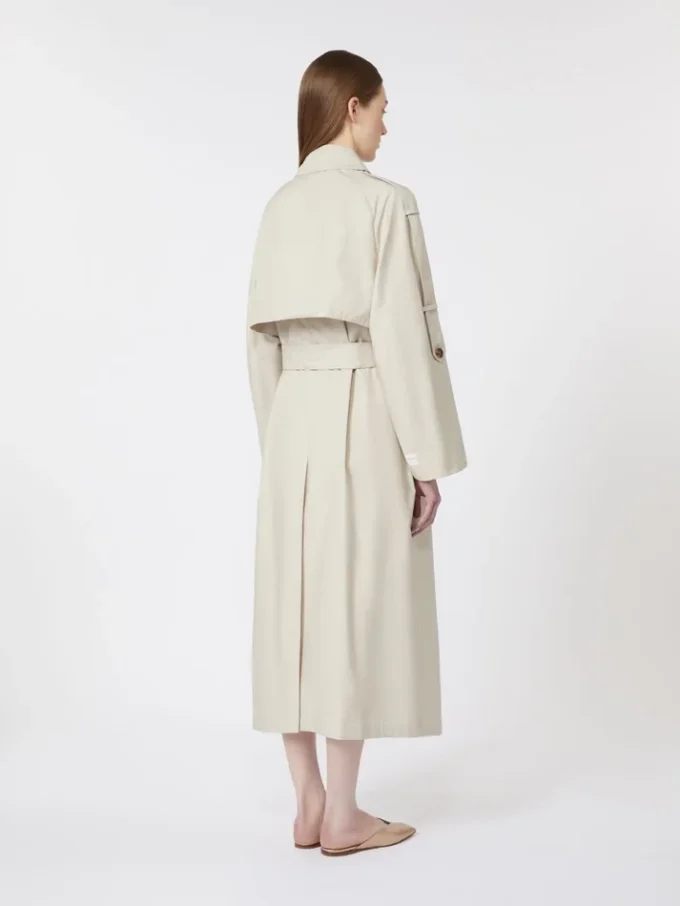 Vid, vattenavvisande trenchcoat i twill, naturfärgad Vid, vattenavvisande trenchcoat i twill, naturfärgad