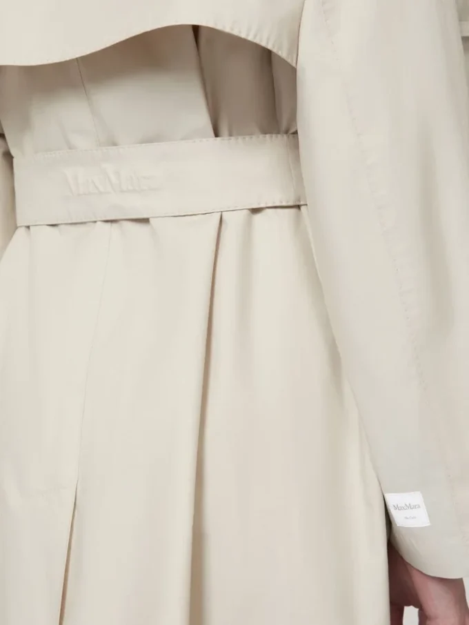 Vid, vattenavvisande trenchcoat i twill, naturfärgad Vid, vattenavvisande trenchcoat i twill, naturfärgad