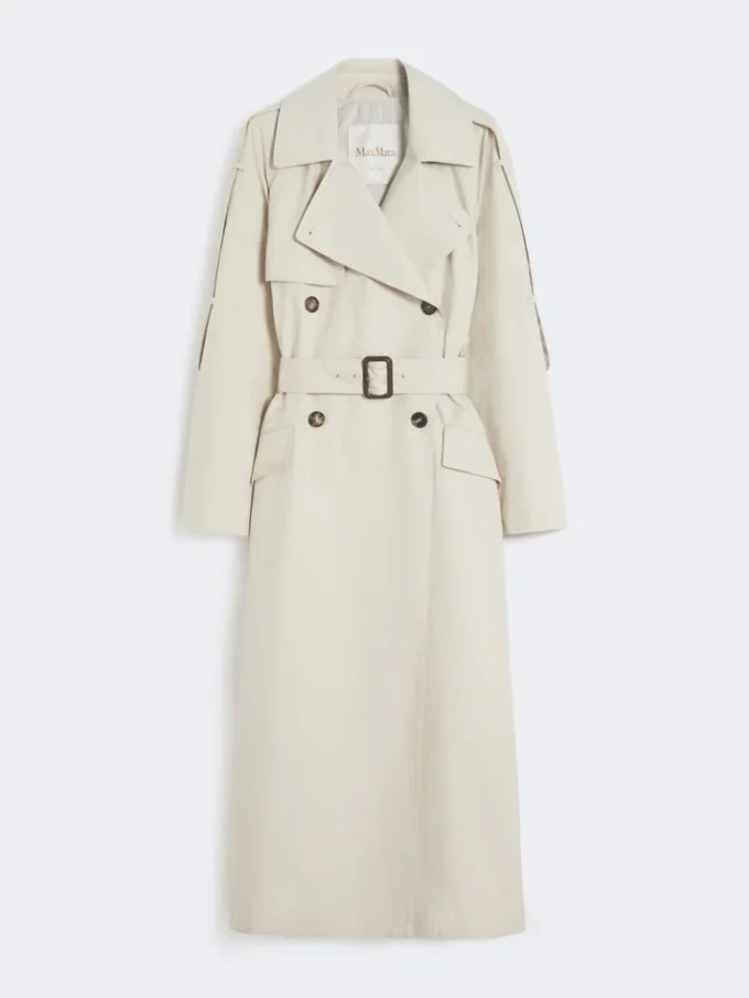 Vid, vattenavvisande trenchcoat i twill, naturfärgad Vid, vattenavvisande trenchcoat i twill, naturfärgad