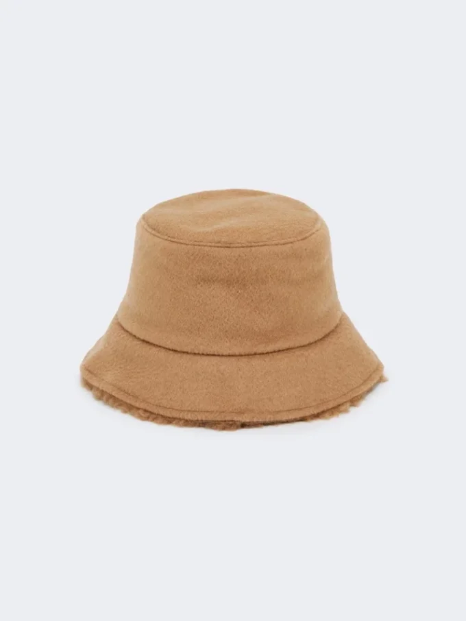 Vändbar cloche-hatt i kamel- och teddytyg, kamel Vändbar cloche-hatt i kamel- och teddytyg, kamel