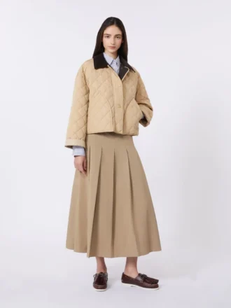 Vändbar vadderad jacka i vattenavvisande tyg, beige