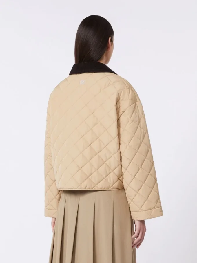 Vändbar vadderad jacka i vattenavvisande tyg, beige Vändbar vadderad jacka i vattenavvisande tyg, beige
