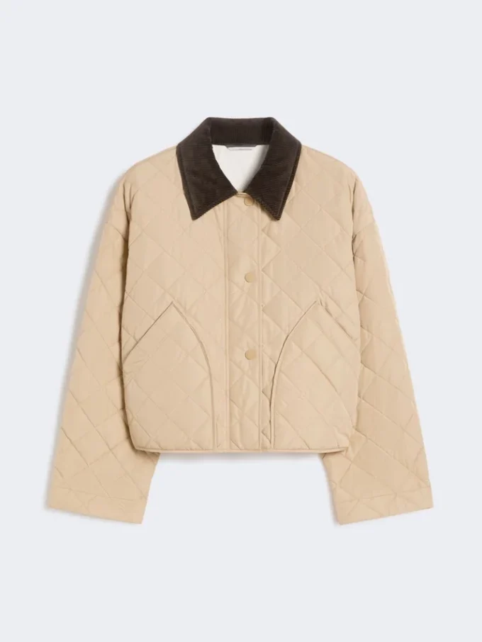Vändbar vadderad jacka i vattenavvisande tyg, beige Vändbar vadderad jacka i vattenavvisande tyg, beige