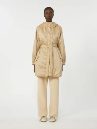 Vändbar, vadderad parka i vattenavvisande canvas, beige