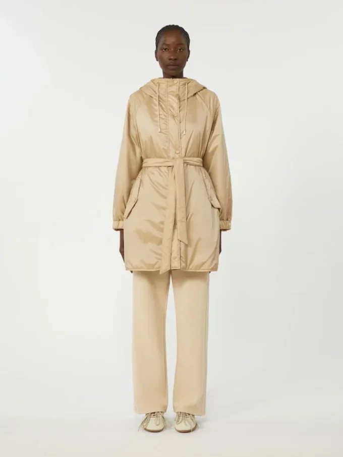 Vändbar, vadderad parka i vattenavvisande canvas, beige Vändbar, vadderad parka i vattenavvisande canvas, beige