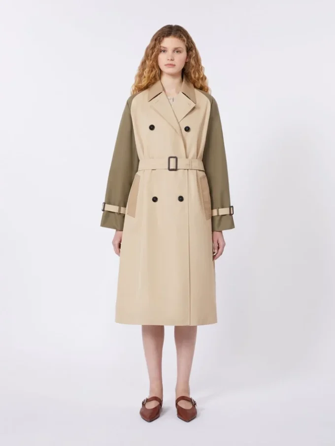 Vändbar vattenavvisande trenchcoat i gabardin, beige Vändbar vattenavvisande trenchcoat i gabardin, beige