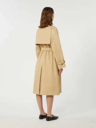 Vändbar vattenavvisande trenchcoat i gabardin, beige