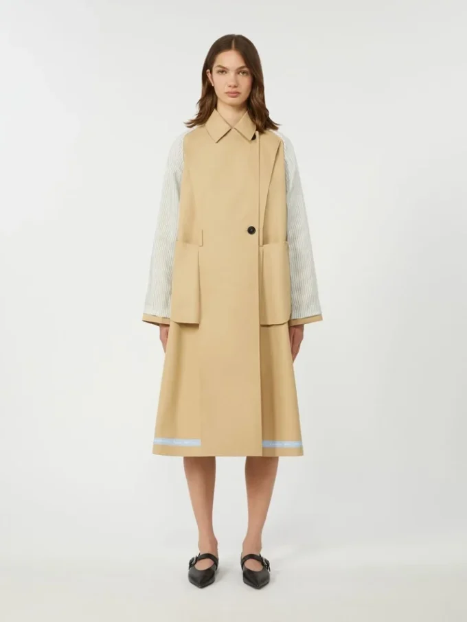 Vändbar vattenavvisande trenchcoat i gabardin, beige Vändbar vattenavvisande trenchcoat i gabardin, beige