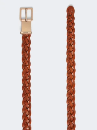 Vävt läderbälte, rost